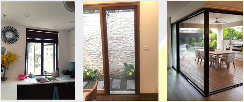 Alo House thi công cửa lưới chống muỗi xếp xíc không ray 02