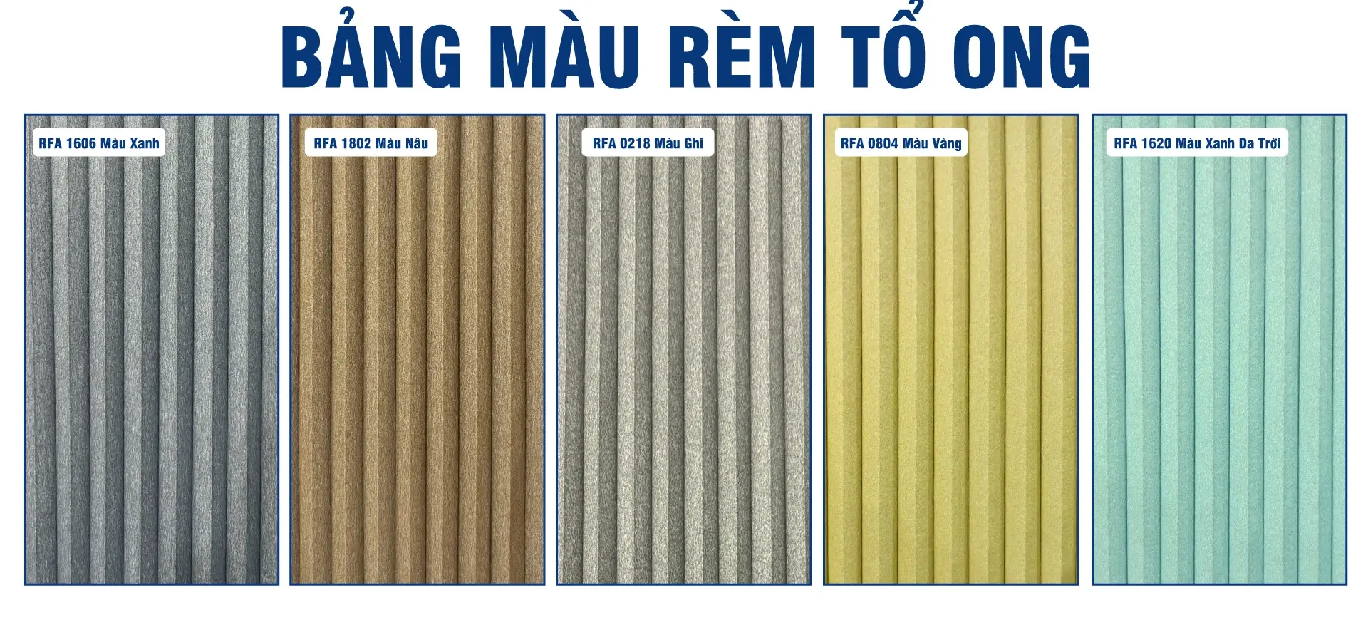 Bảng màu rèm tổ ong Nội Thất Phát Đạt